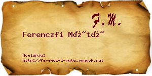 Ferenczfi Máté névjegykártya